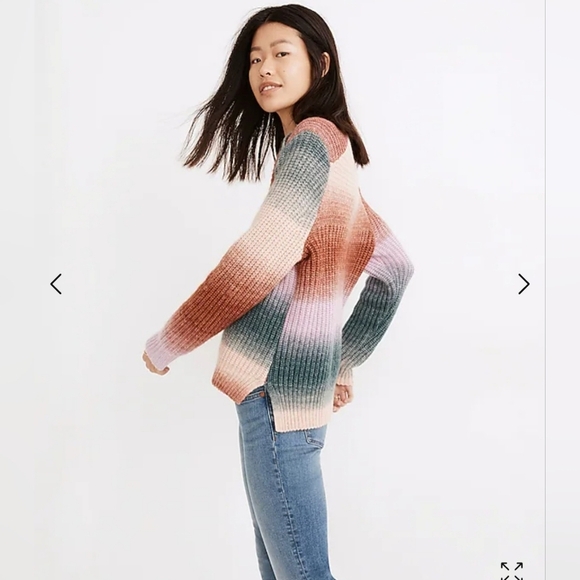 Madewell Space-Dyed Button-Shoulder Pullover Sweater - Picture 2 of 8